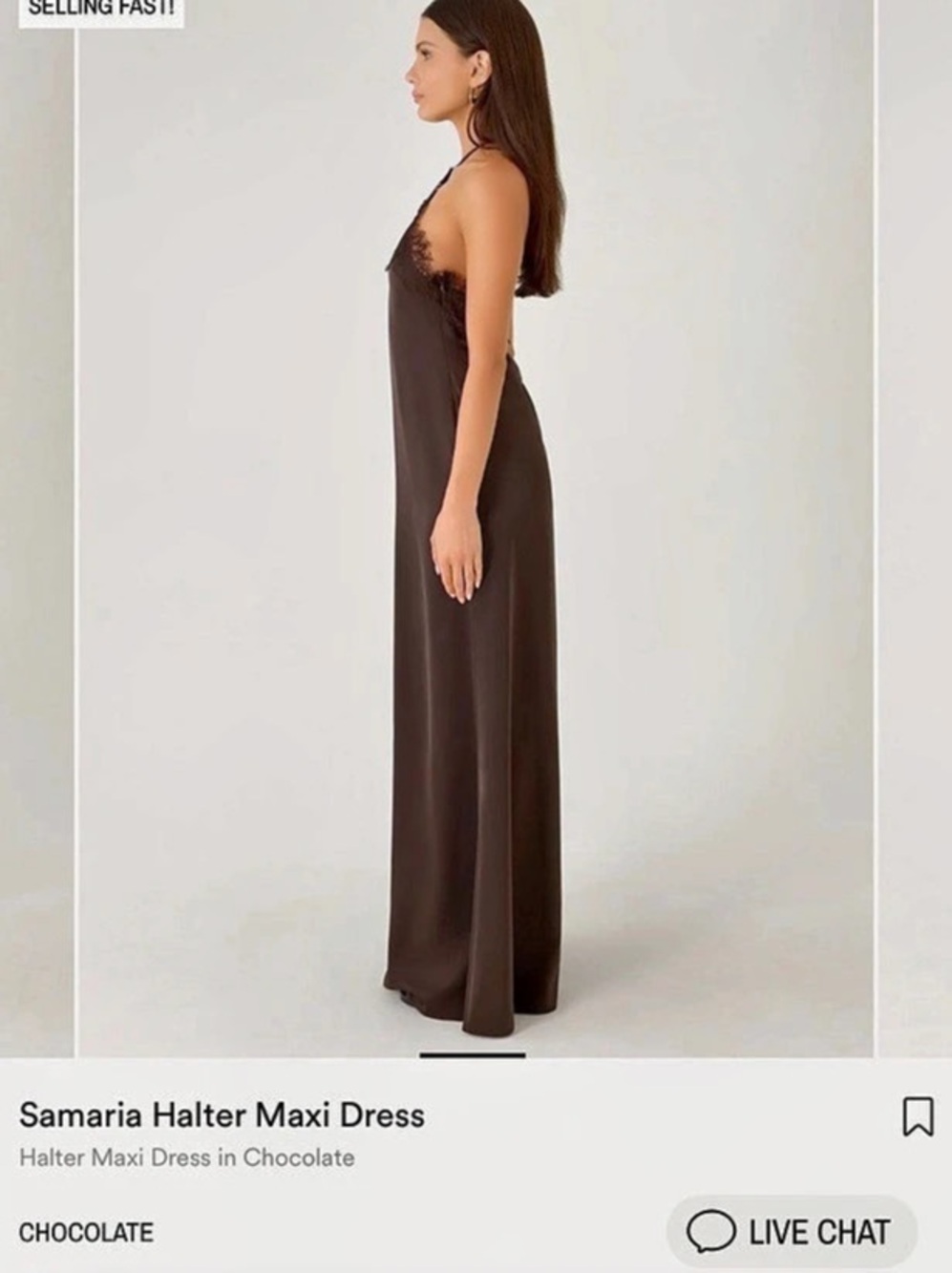 Peppermayo Samaria Halter Maxi Dress Halter Maxi Dress in Brown Size 6 - NWT, ne - Picture 5 of 5